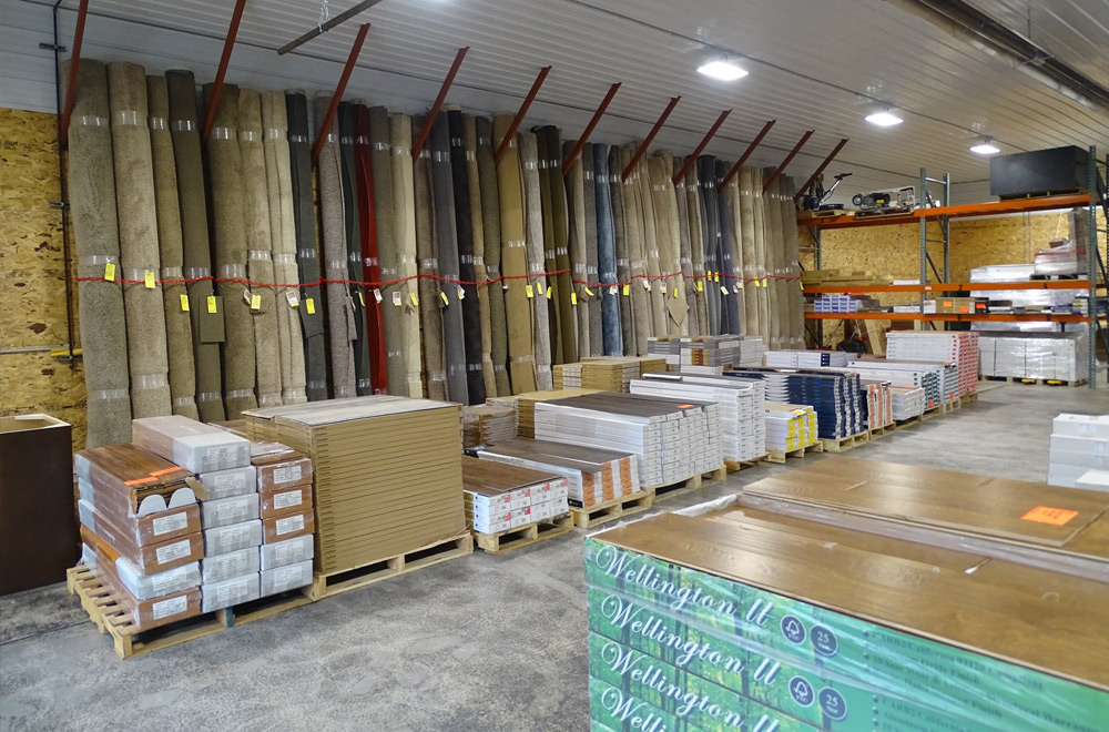 Large quantities of flooring on-hand